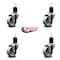 Service Caster 3'' Semi Steel Wheel Swivel 1-3/4'' Expanding Stem Caster Set, 4PK SCC-EX20S315-SSR-134-4 - alternate 2